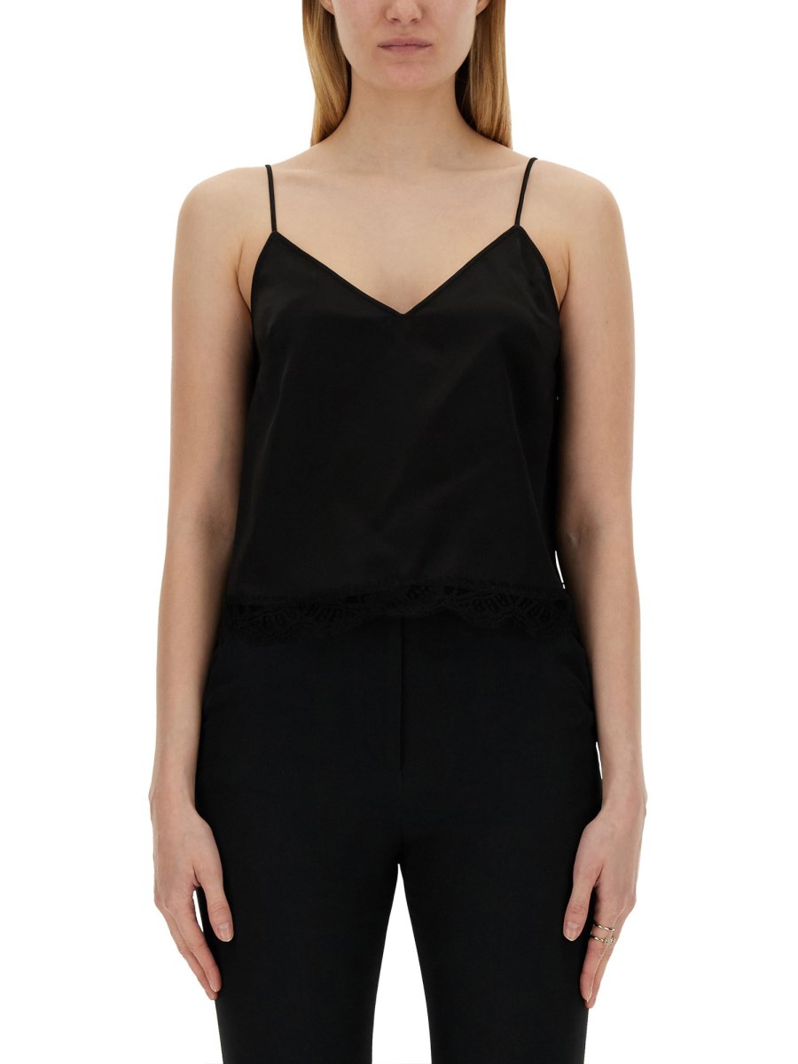 ALEXANDER McQUEEN TOP CON SPALLINE SOTTILI IN VISCOSA