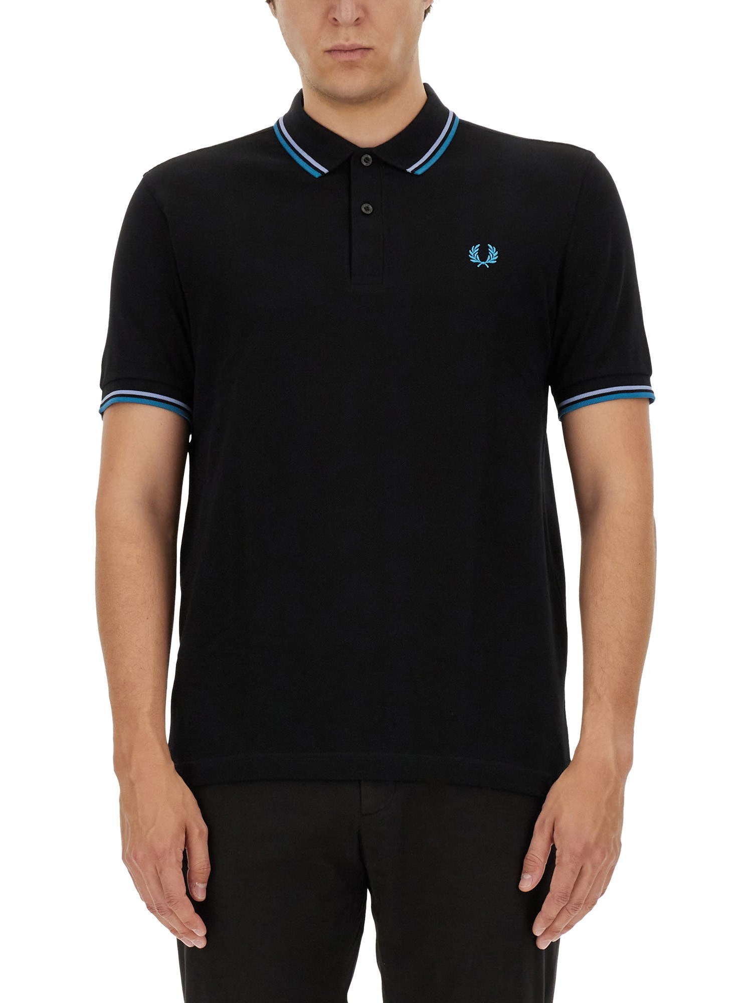 Shop Fred Perry Polo With Logo In Black