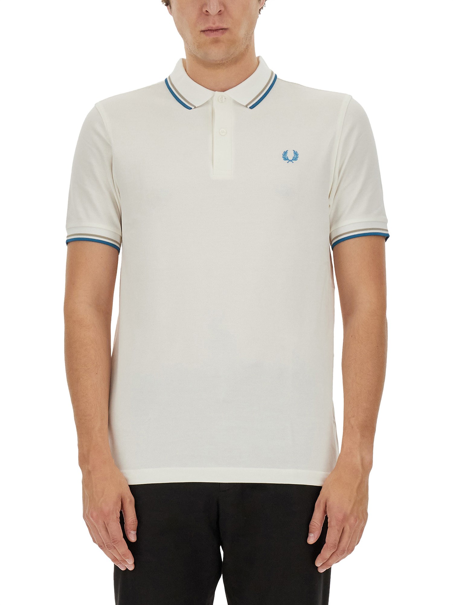 Shop Fred Perry Polo With Logo In White