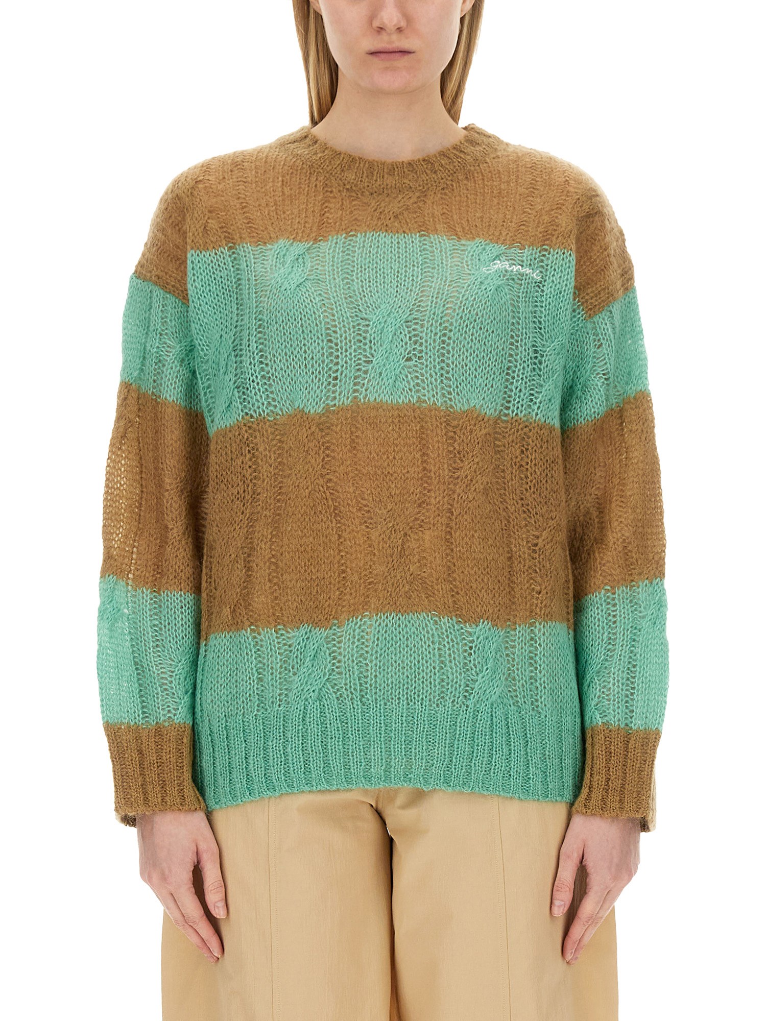 ganni cable-knit sweater