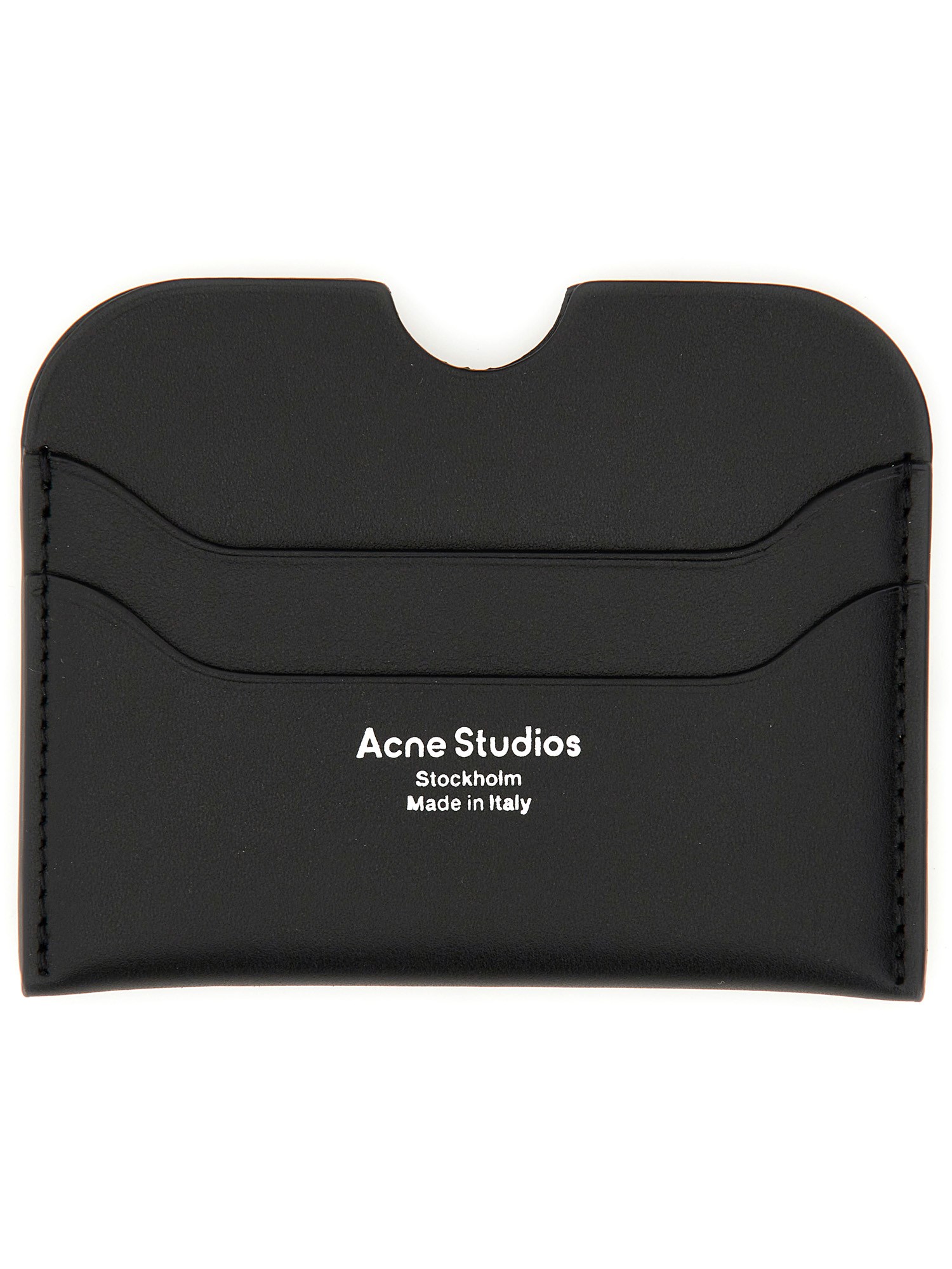 Shop Acne Studios Leather Card Holder In Black