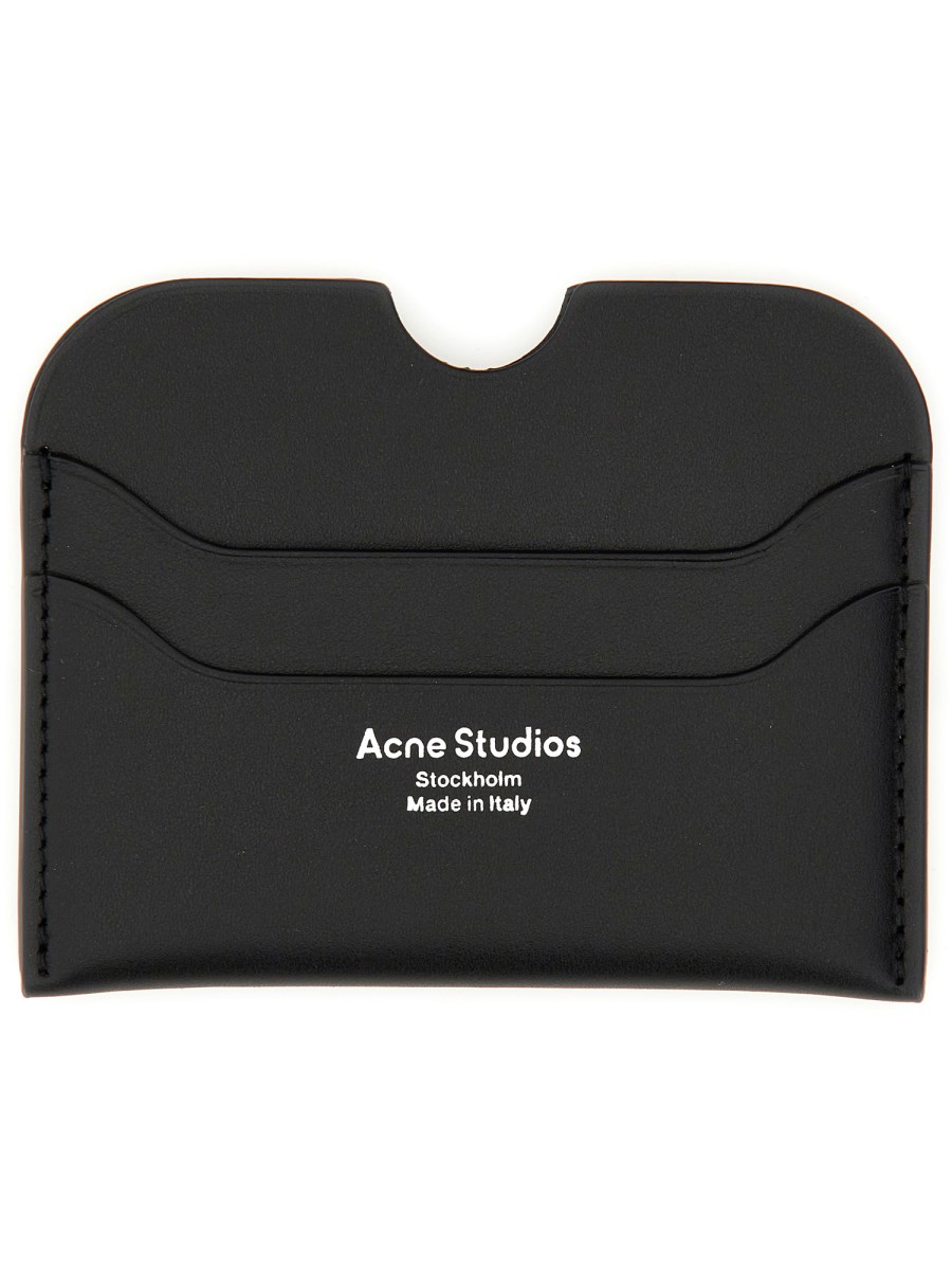 ACNE STUDIOS PORTACARTE IN PELLE CON LOGO