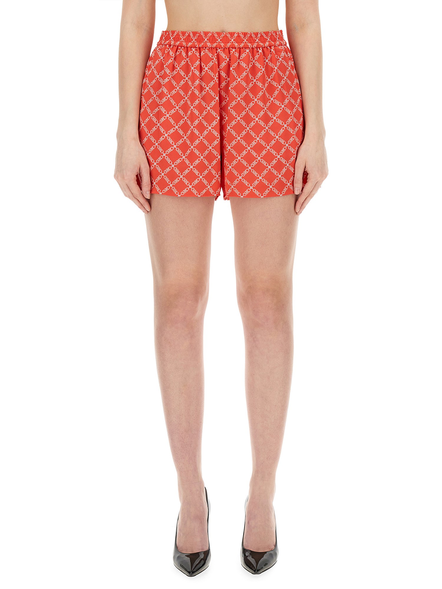 Michael Michael Kors Michael Kors Monogram Pattern Shorts In Red