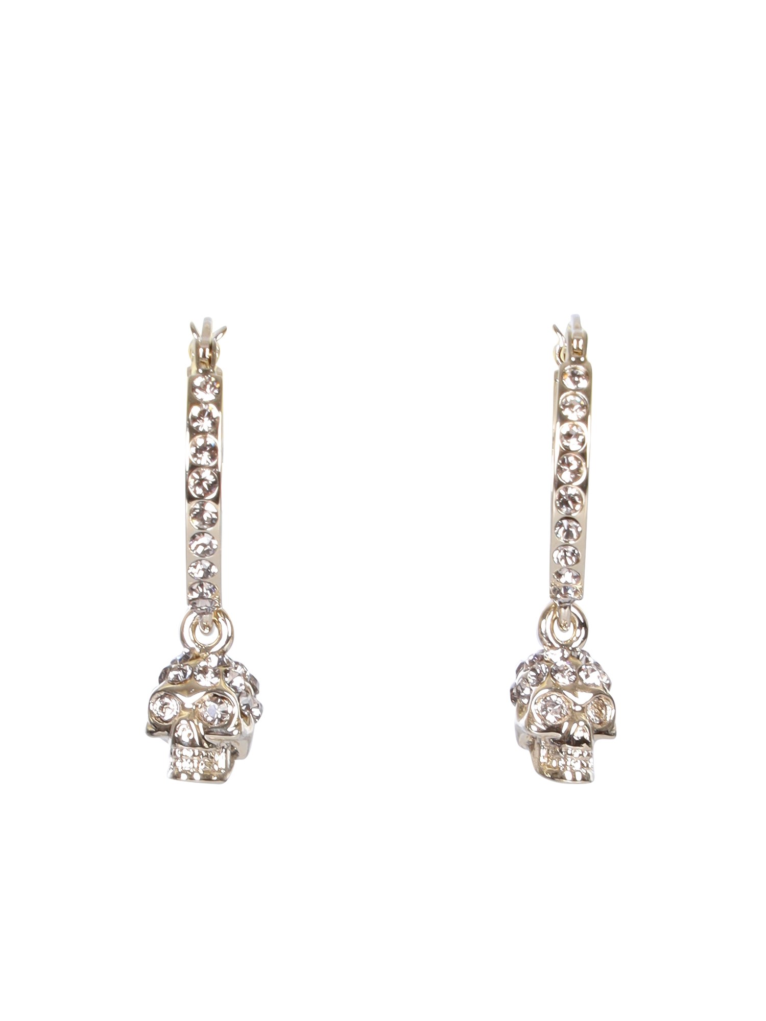 Shop Alexander Mcqueen Skull Hoop Earrings In Gold