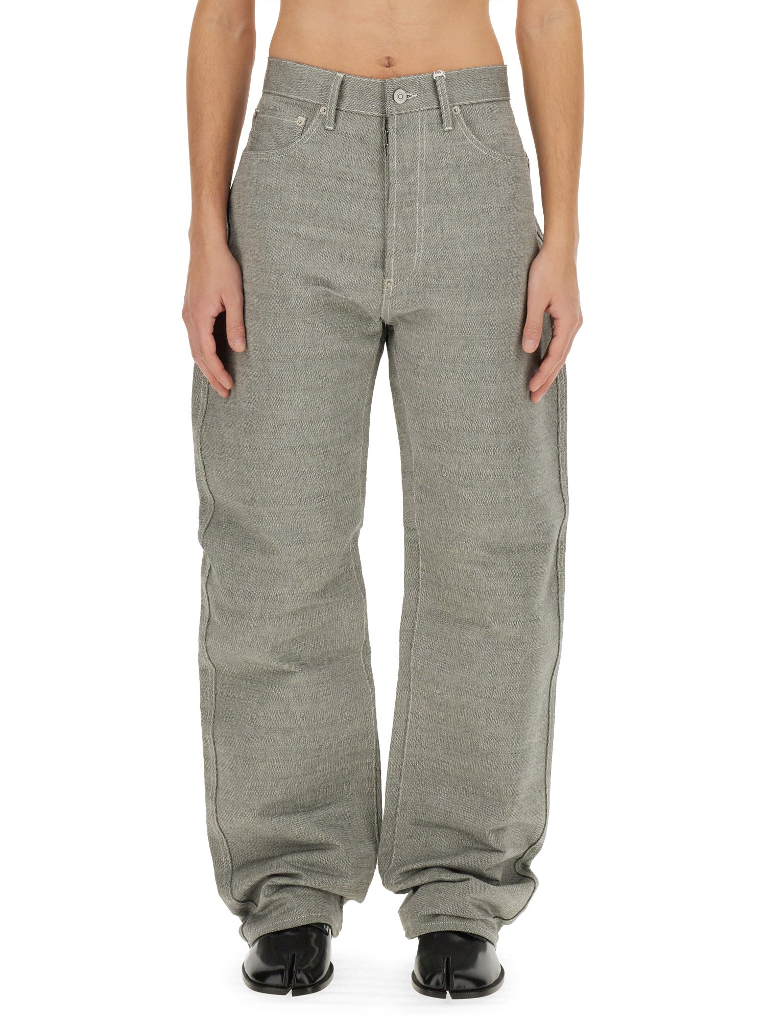 Maison Margiela Denim Jeans With Wide Leg And Pockets In Denim