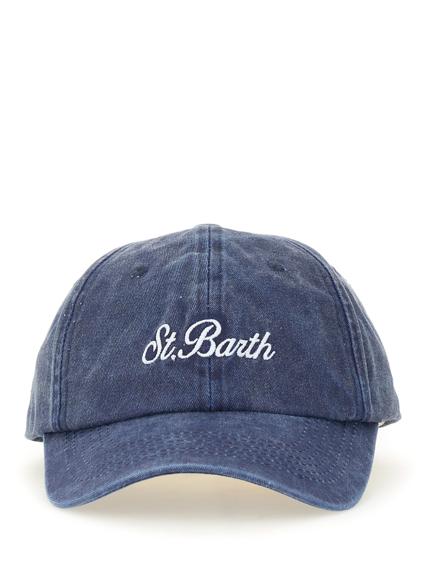 Shop Mc2 Saint Barth Baseball Hat With Logo In Denim