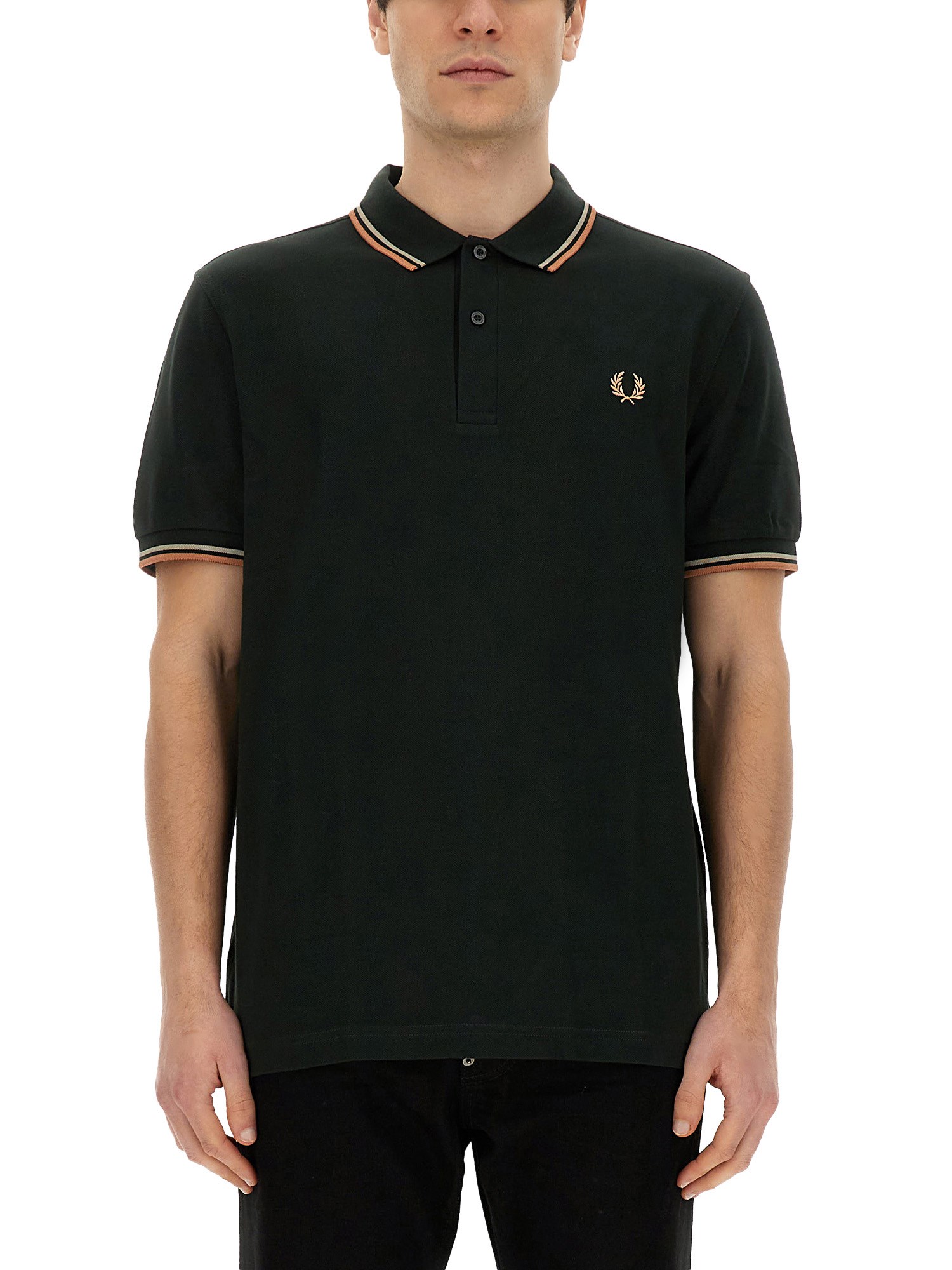 Fred Perry Polo With Logo In Grey