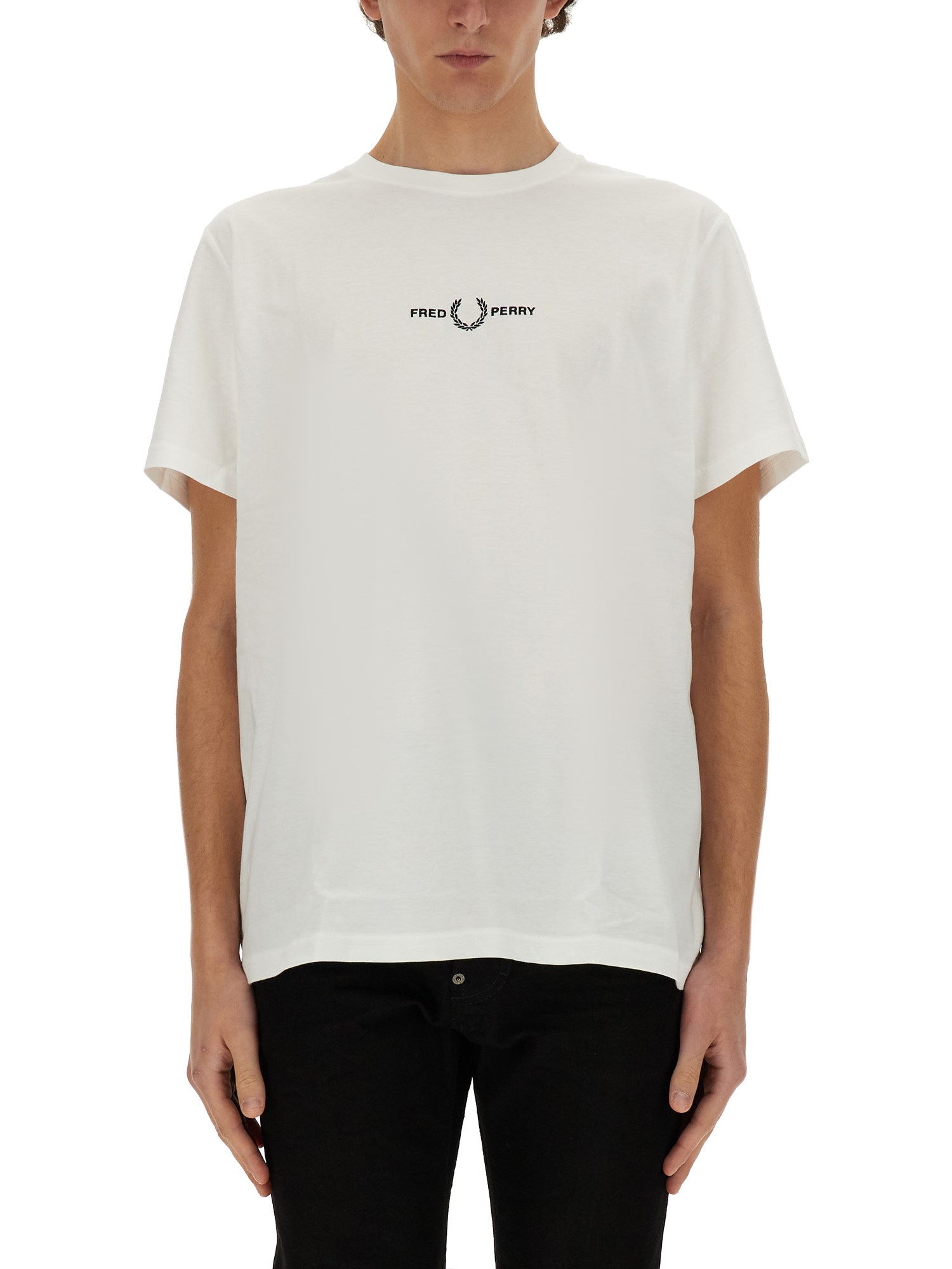Fred Perry T-shirt With Logo Embroidery In White