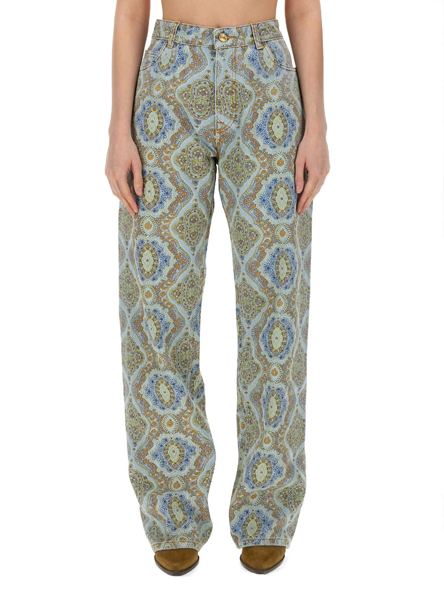 ETRO JEANS CON STAMPA PAISLEY IN DENIM DI COTONE