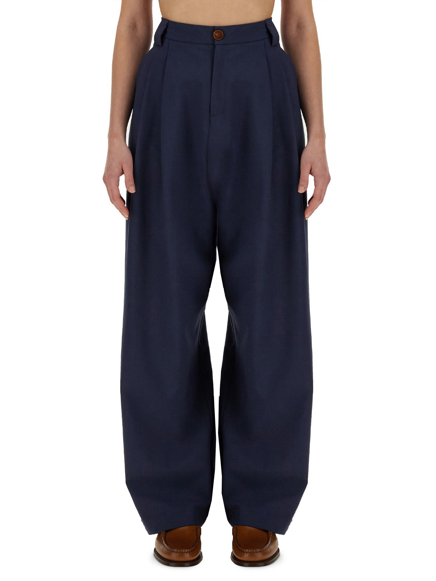 Alysi Canvas Trousers In Blue