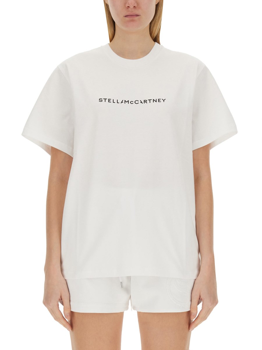 STELLA McCARTNEY T-SHIRT IN JERSEY DI COTONE CON LOGO