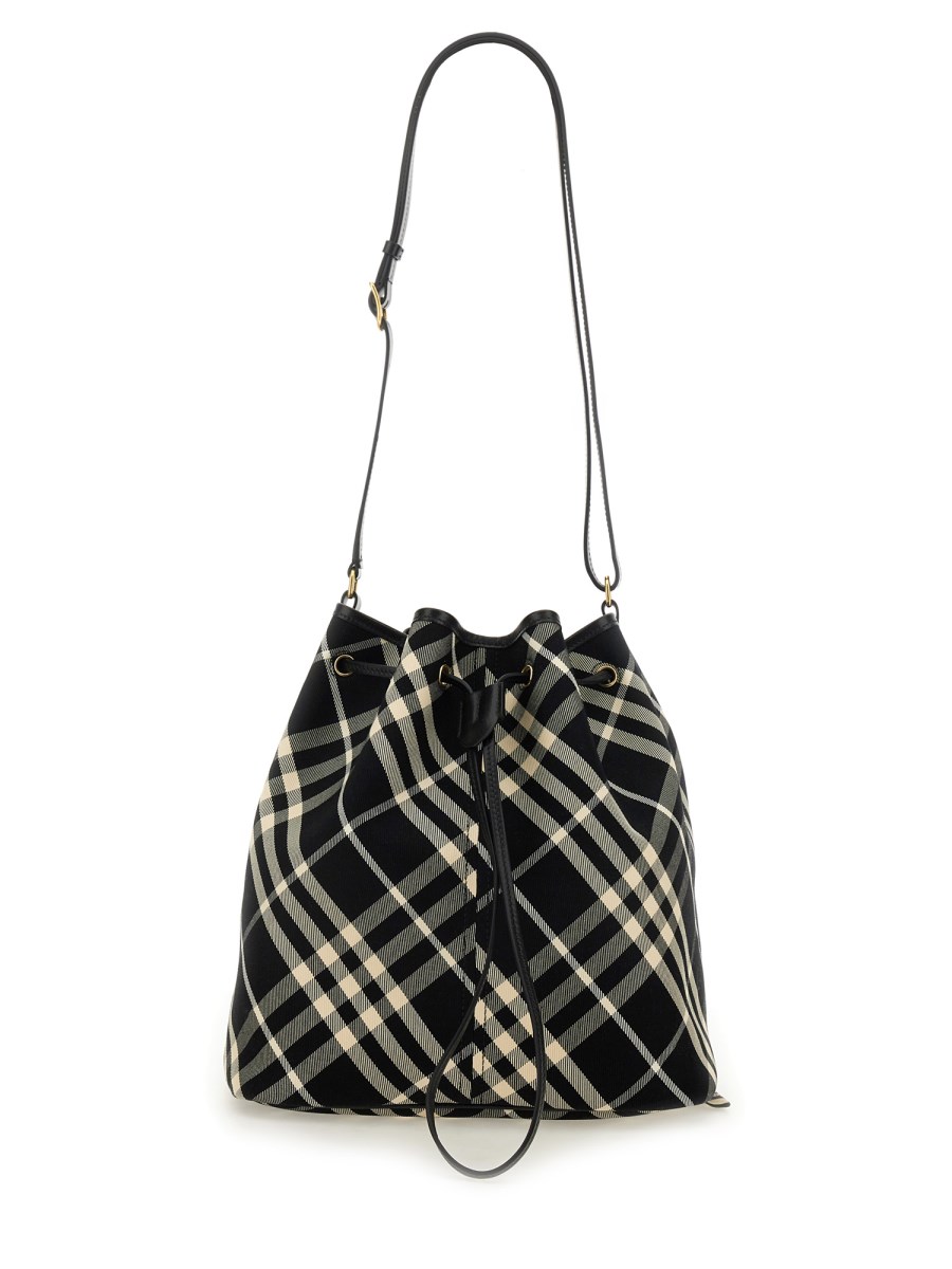 BURBERRY BORSA A SECCHIELLO MEDIA CHECK IN TWILL DI COTONE