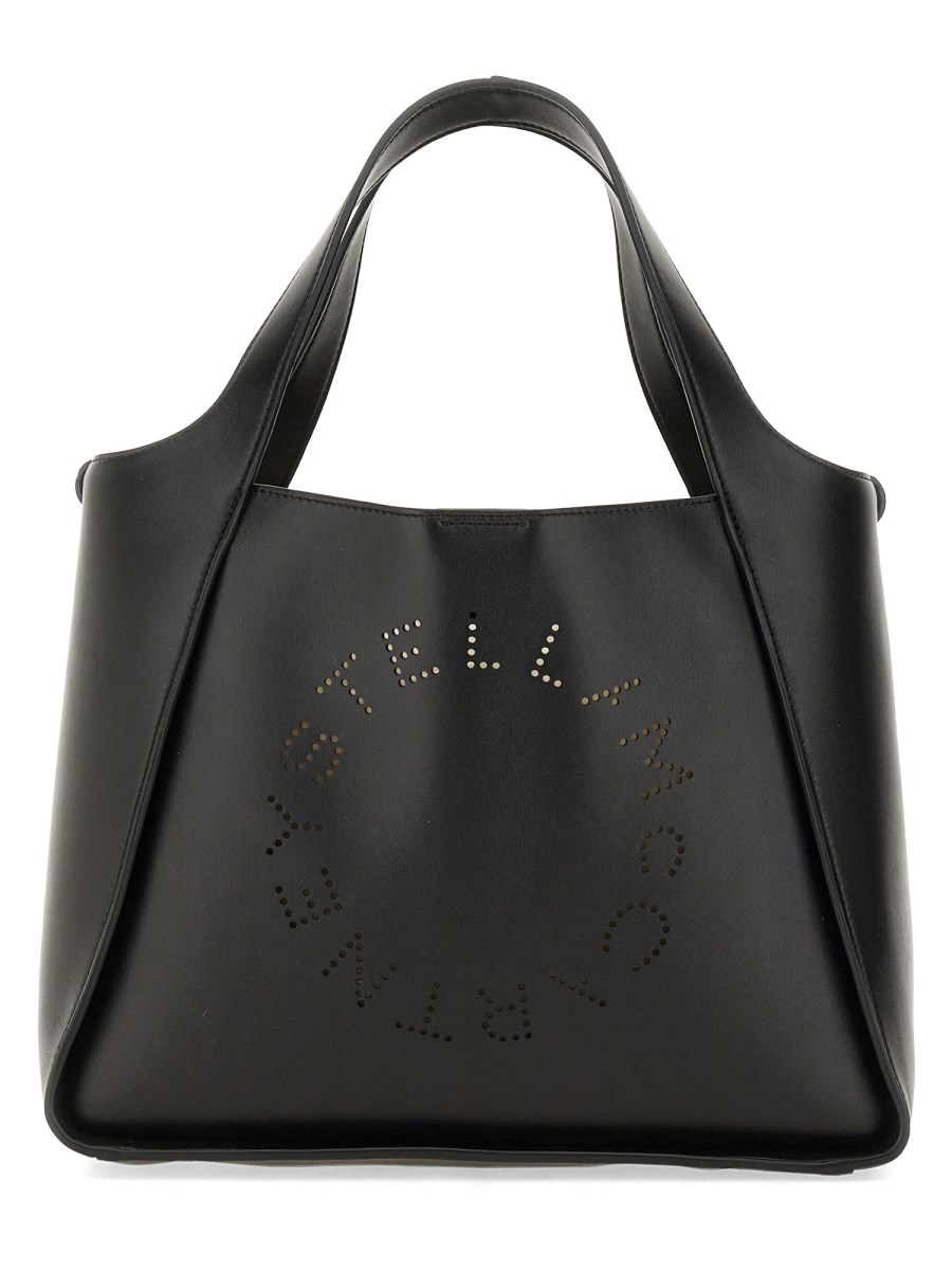 STELLA McCARTNEY BORSA A TRACOLLA IN ALTER MAT CON LOGO TRAFORATO