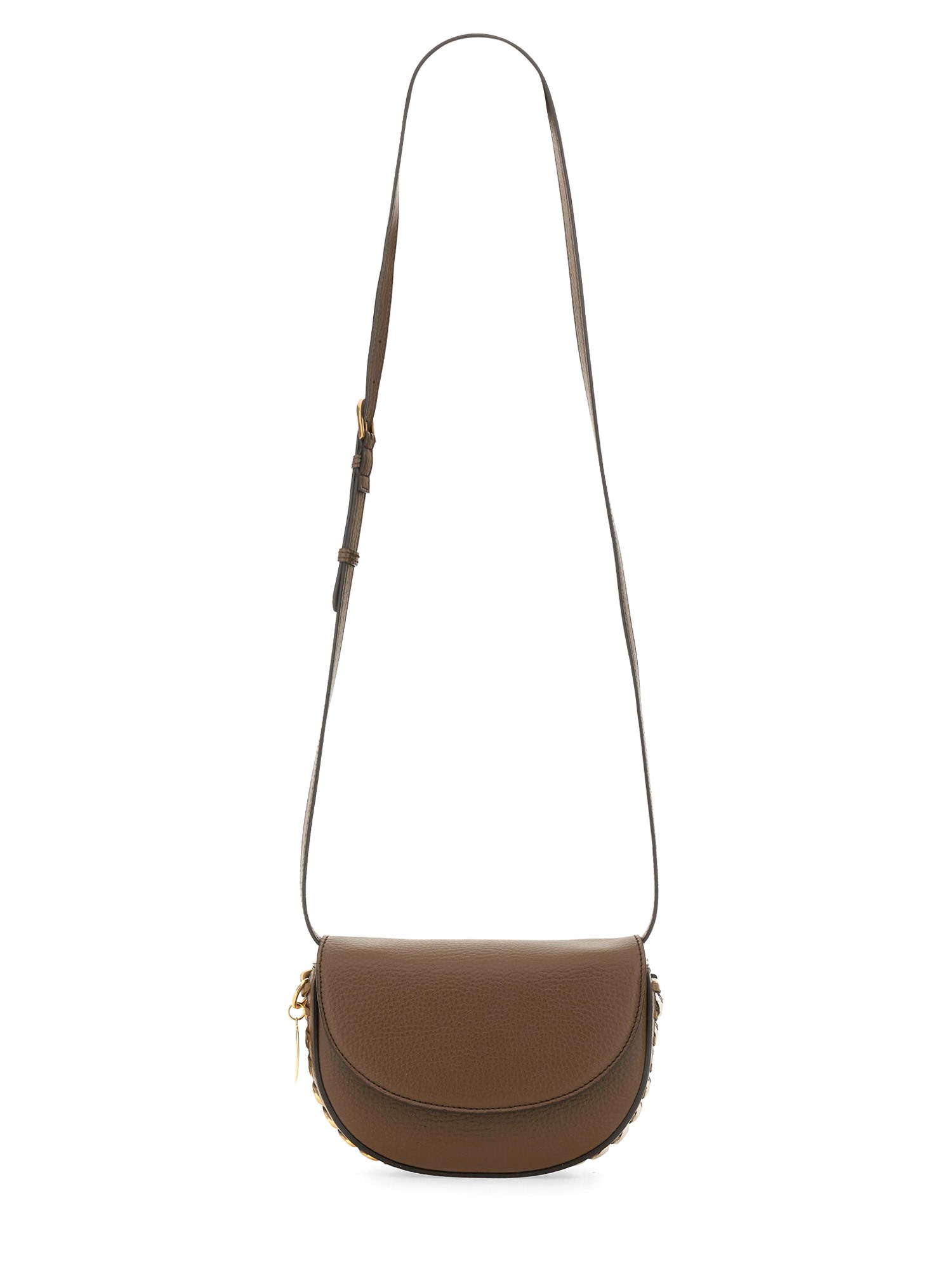 Shop Stella Mccartney Shoulder Bag With Logo In Brown