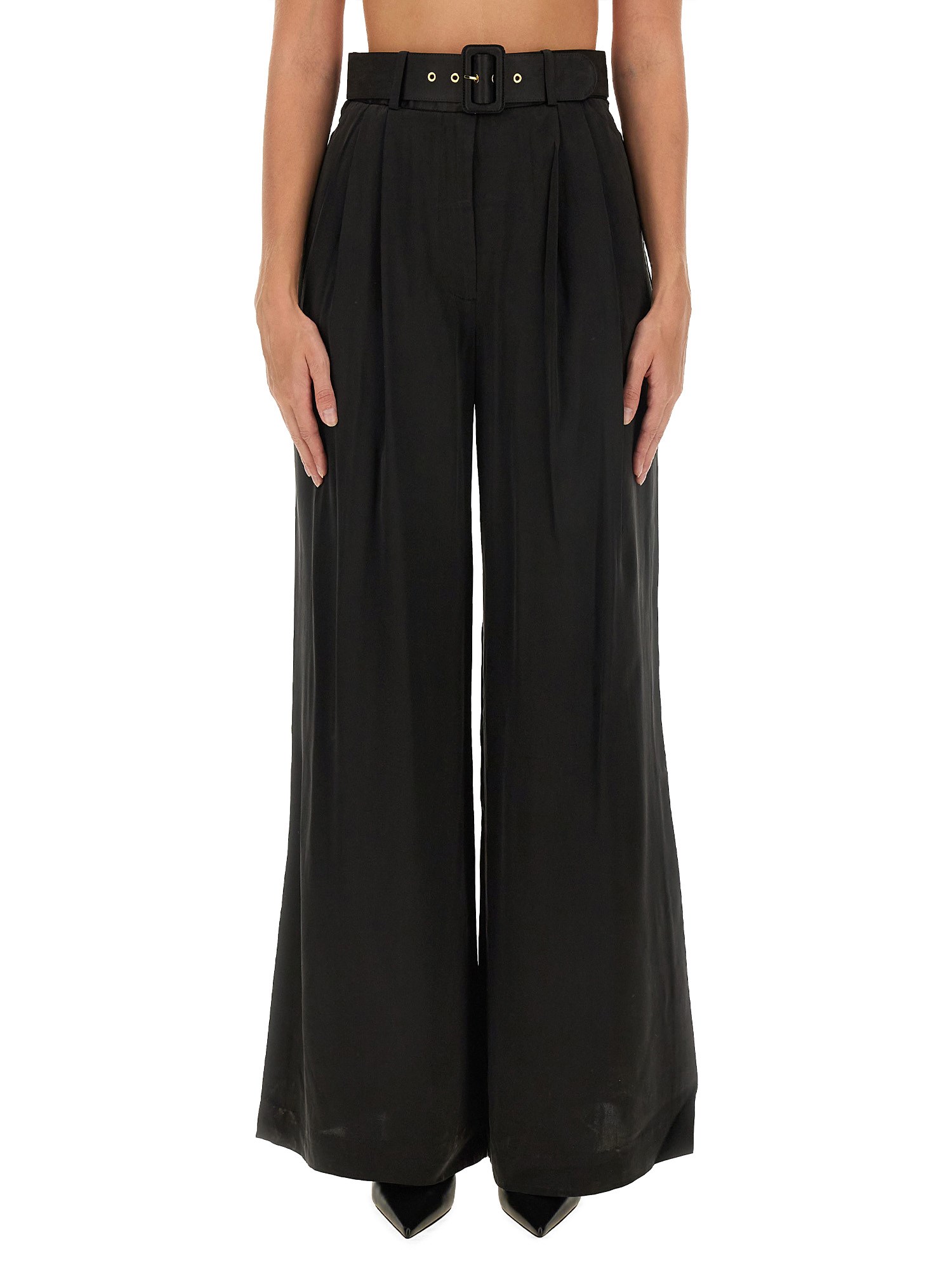 Shop Zimmermann Silk Pants In Black