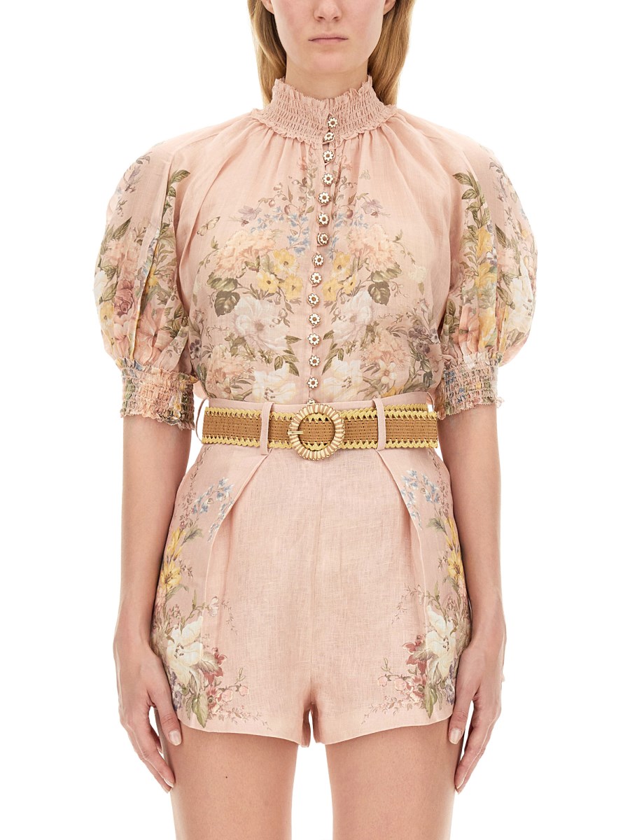 ZIMMERMANN BLUSA CON MOTIVO FLOREALE