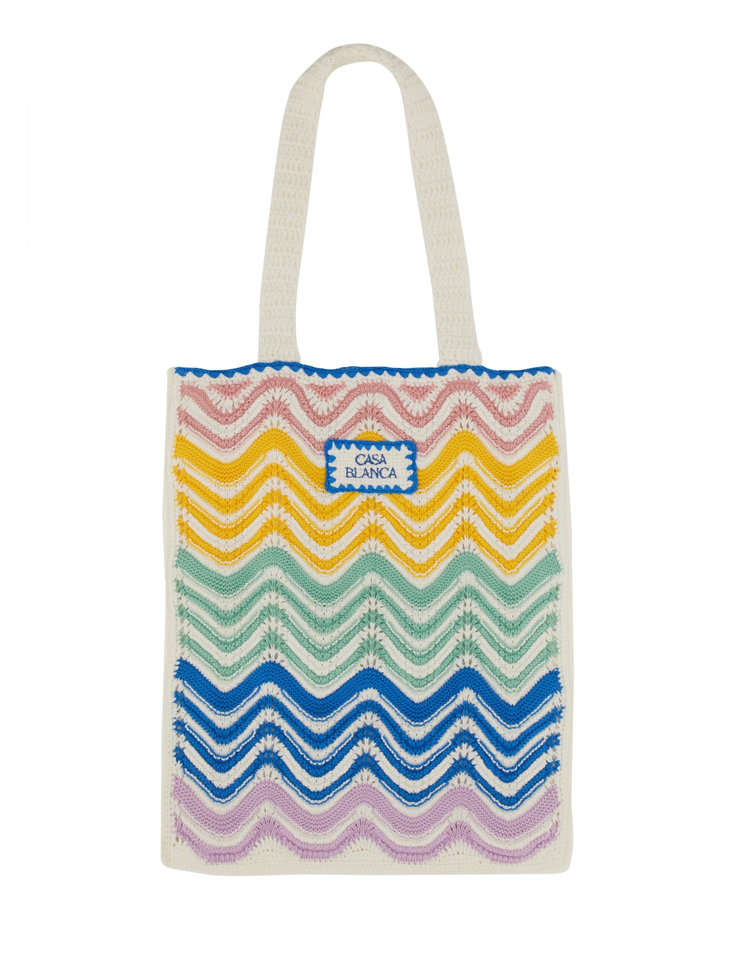 Shop Casablanca Crochet Tote Bag In Multicolour