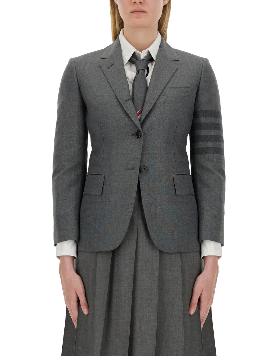 THOM BROWNE CAPPOTTO SPORTIVO CLASSICO IN TWILL