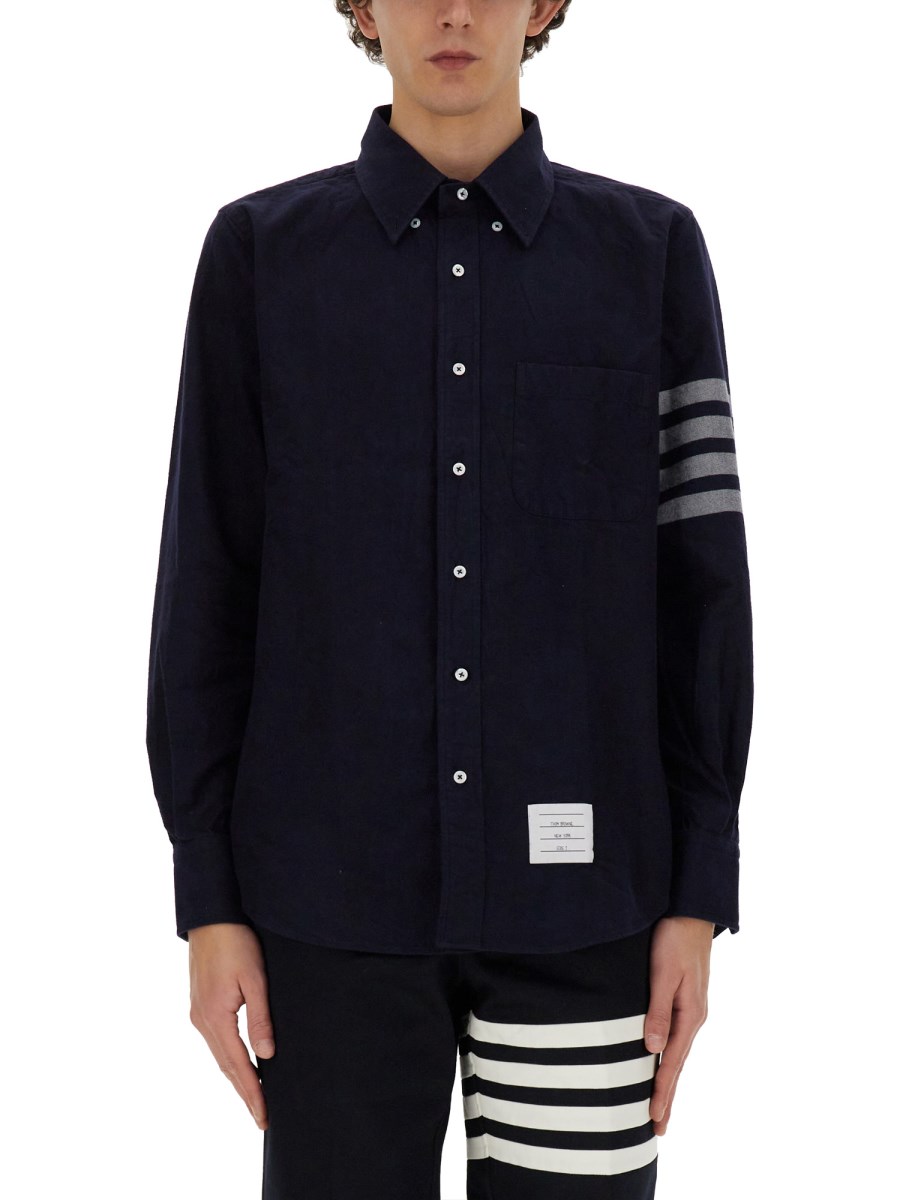 THOM BROWNE CAMICIA 4BAR IN COTONE