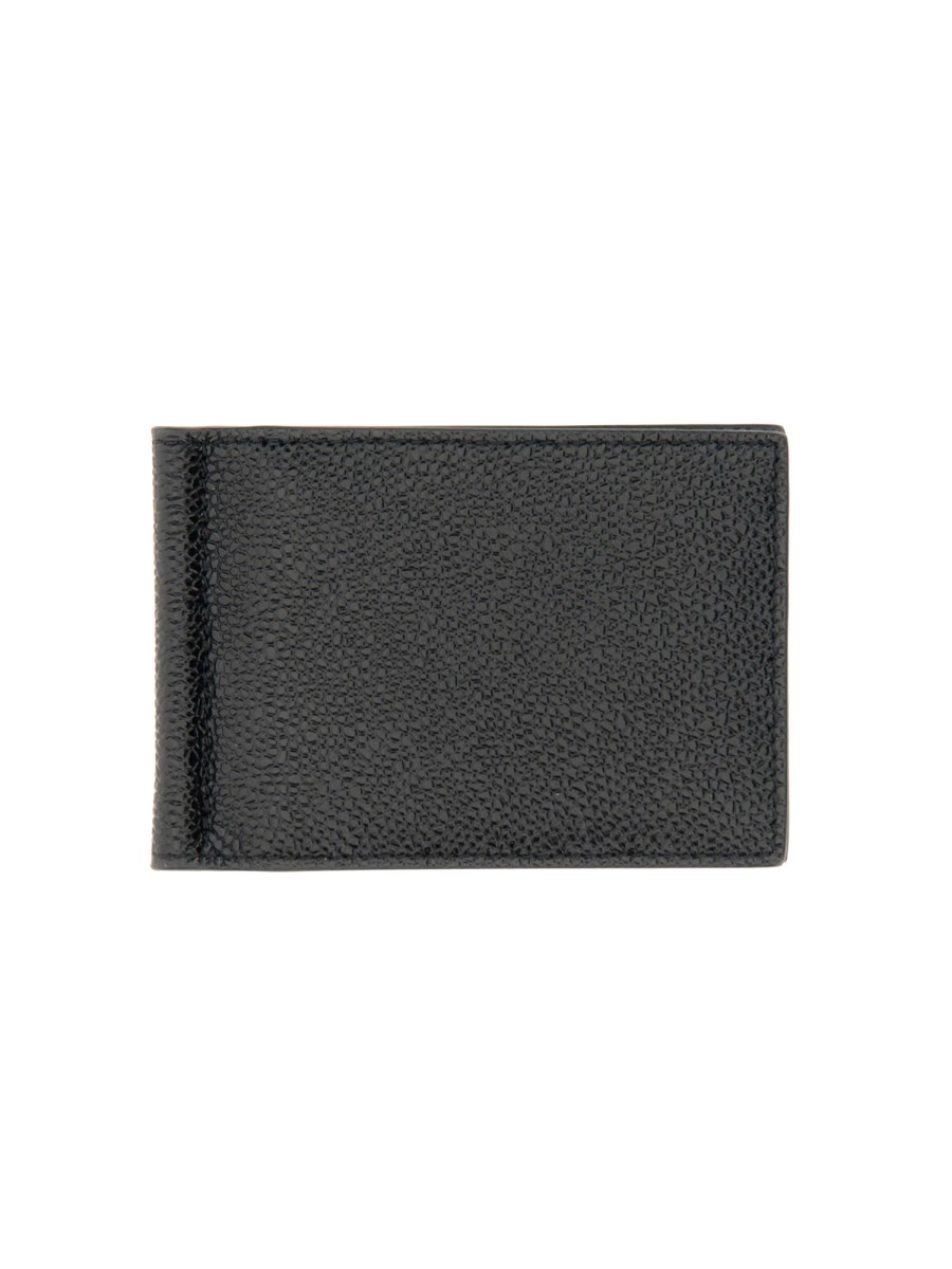 THOM BROWNE PORTAFOGLIO MONEY CLIP IN PELLE GRANULATA