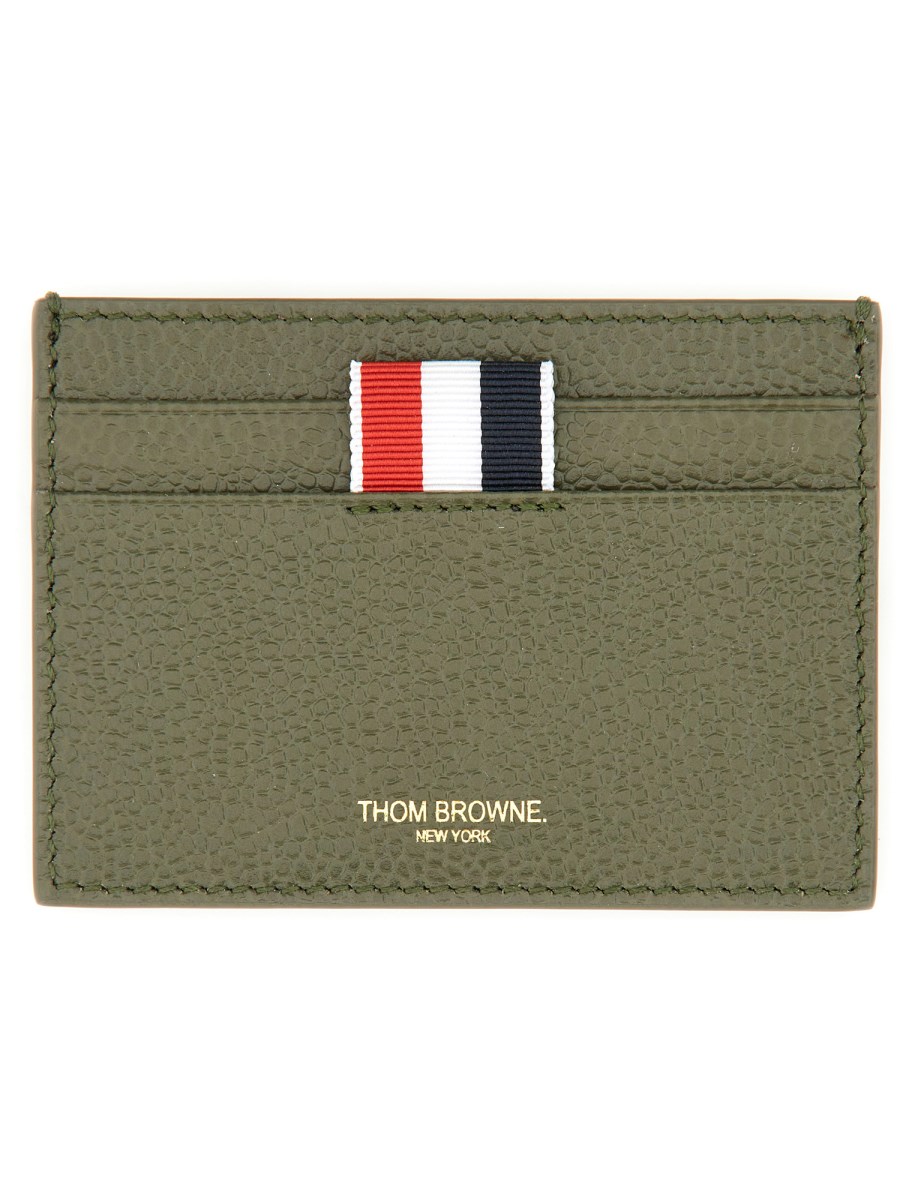 THOM BROWNE PORTACARTE IN PELLE PEBBLE GRAIN