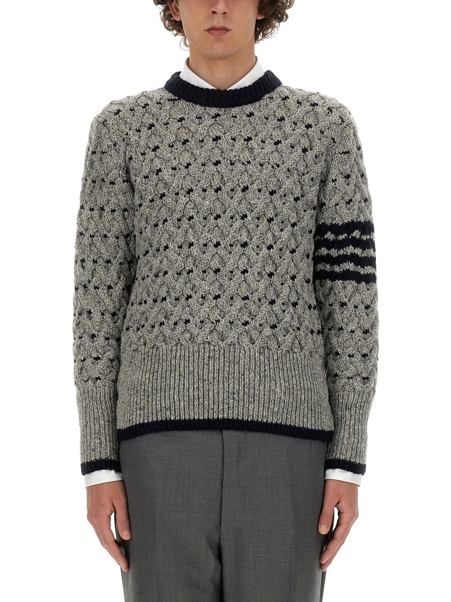 THOM BROWNE MAGLIA IN LANA E MOHAIR