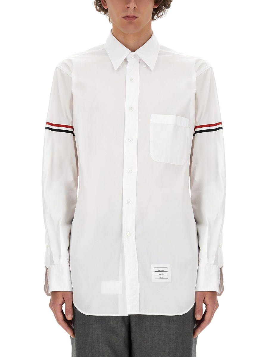 THOM BROWNE CAMICIA CLASSICA CON DETTAGLIO RWB