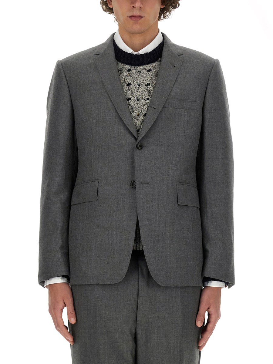 THOM BROWNE GIACCA CLASSICA IN TWILL LANA SUPER 120’S