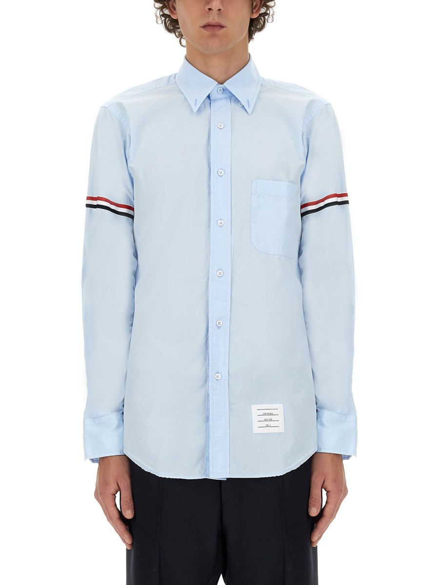 THOM BROWNE CAMICIA CLASSICA CON DETTAGLIO RWB