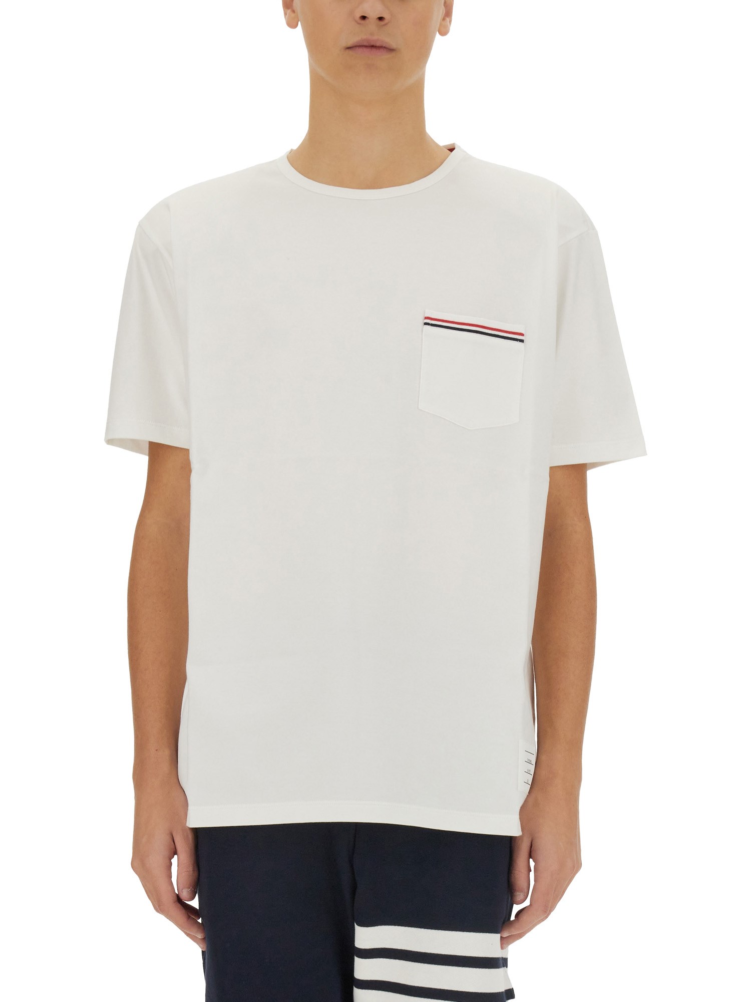 Thom Browne Rwb Pocket T-shirt In White
