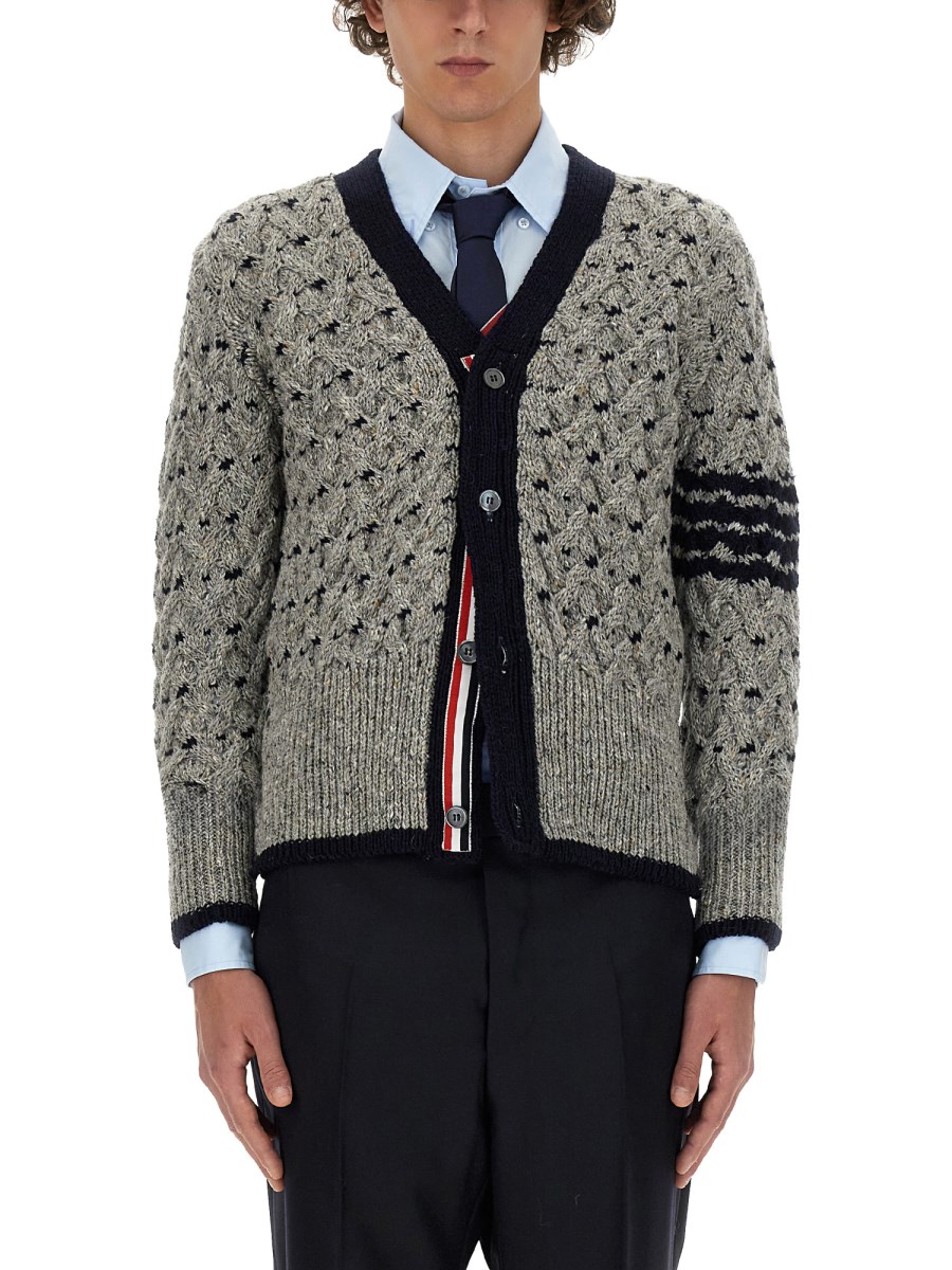 THOM BROWNE CARDIGAN "4 BAR STRIPES"