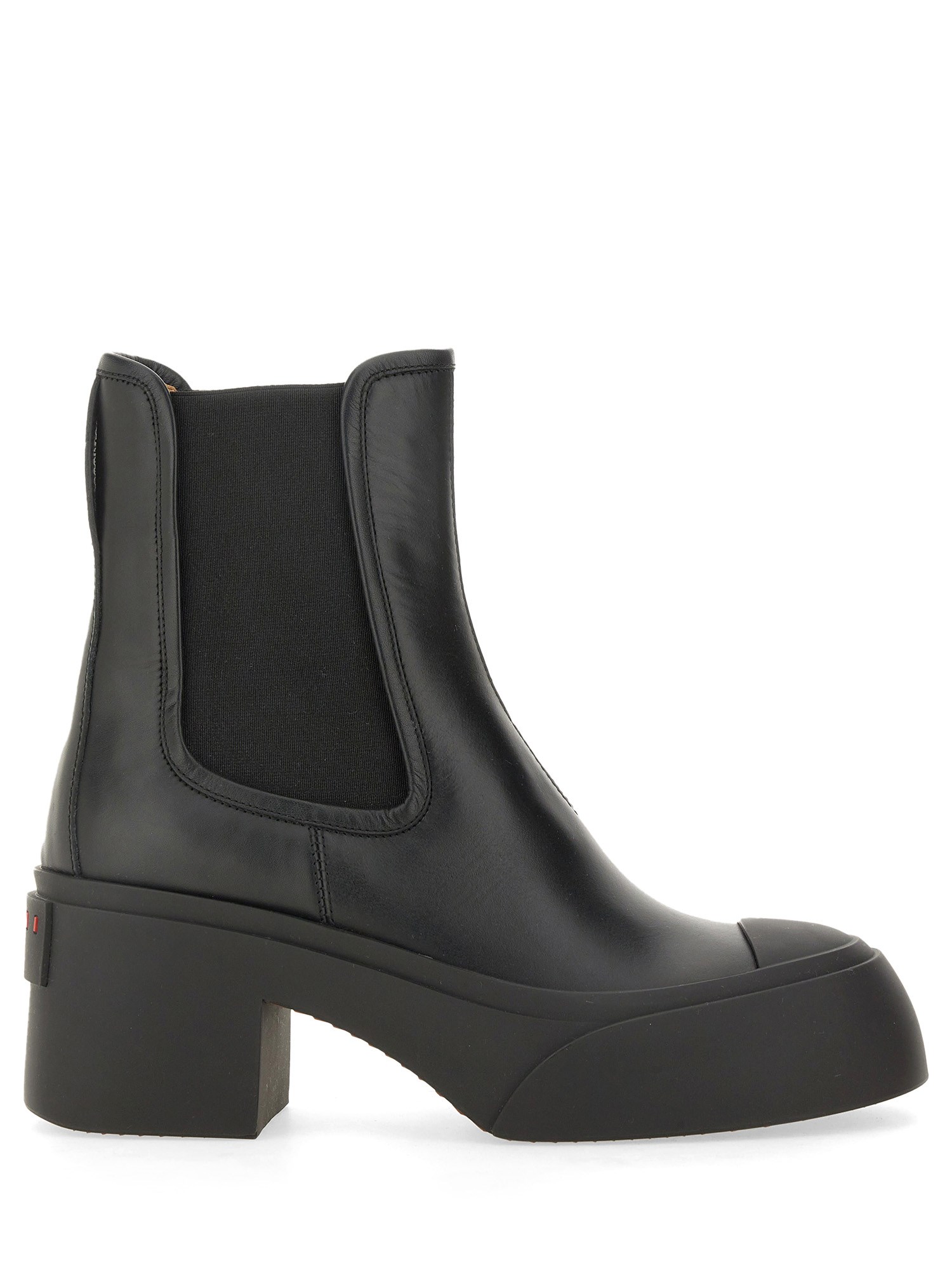 Shop Marni Leather Boot In Black