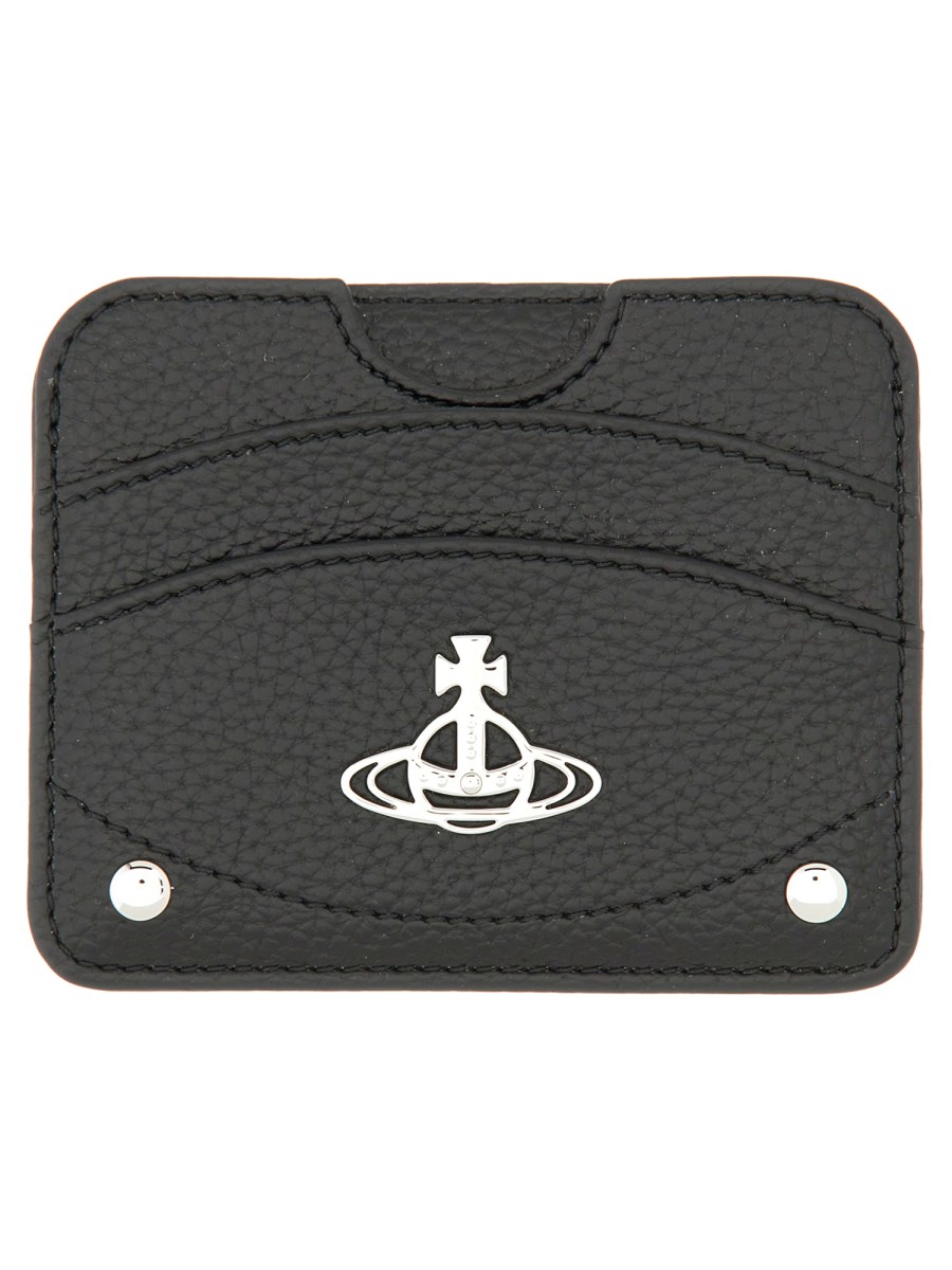 Vivienne Westwood★HALF MOON ORB ロゴカードケース Vivienne Westwood Black Half Moon Card Holder Vivienne Westwood
