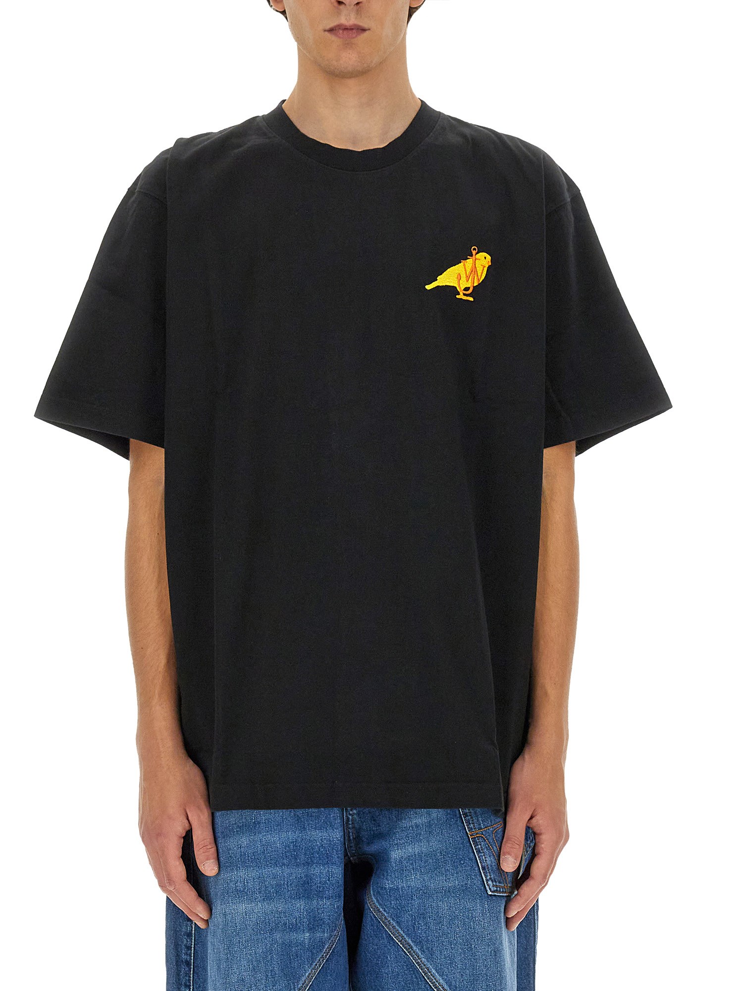 Shop Jw Anderson T-shirt "canary" In Black