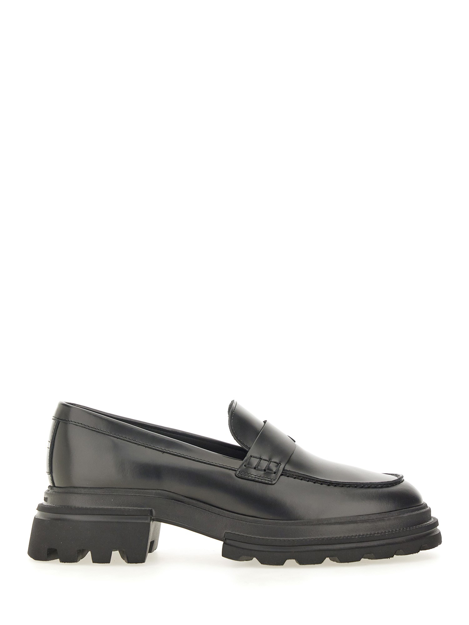 Shop Hogan Moccasin "10-storey" In Black