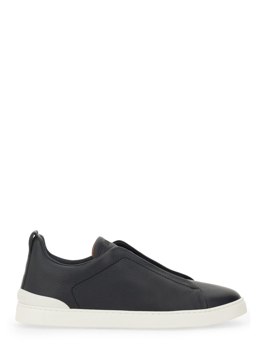 ZEGNA SNEAKER TRIPLE STITCH IN PELLE