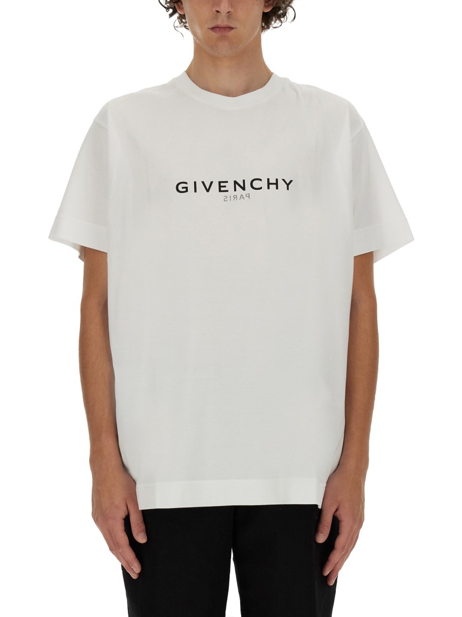 GIVENCHY T-SHIRT "REVERS" IN JERSEY DI COTONE CON STAMPA LOGO