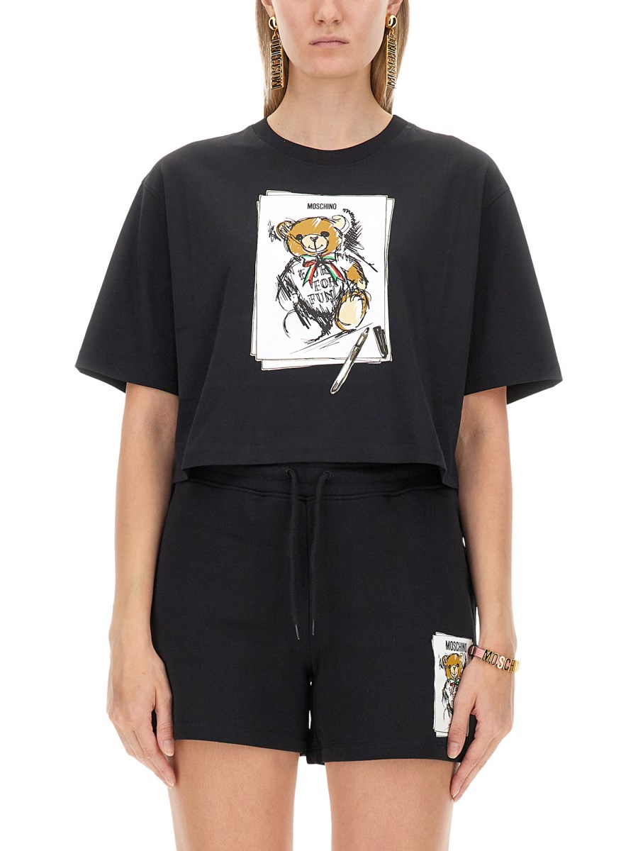 MOSCHINO T-SHIRT IN JERSEY DI COTONE