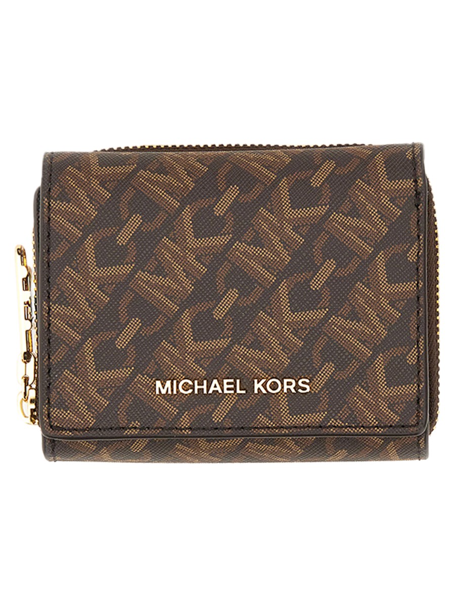 MICHAEL BY MICHAEL KORS PORTAFOGLIO CON LOGO EMPIRE IN TELA SPALMATA