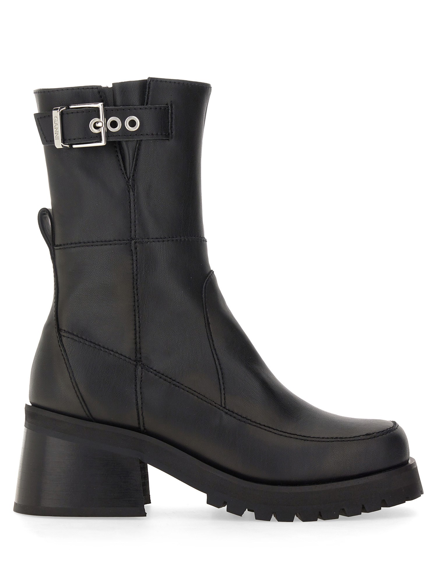 Ganni Woman Ankle Boots Black Size 8 Textile Fibers In Black