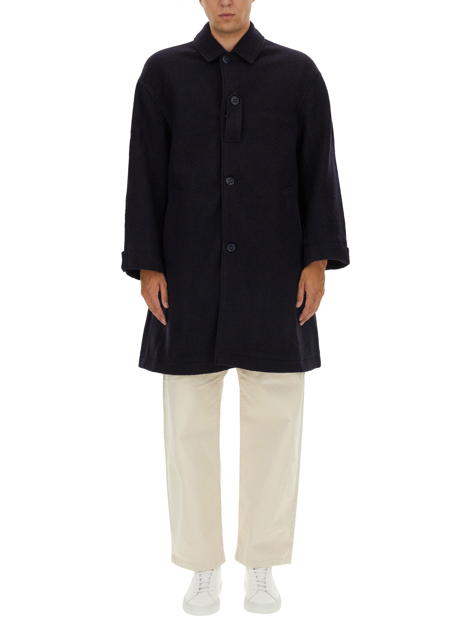 Shop Ymc You Must Create Wool Coat In Blue