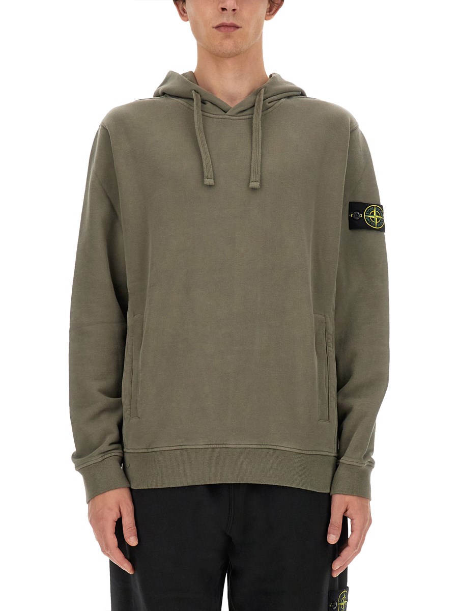 STONE ISLAND FELPA CON CAPPUCCIO