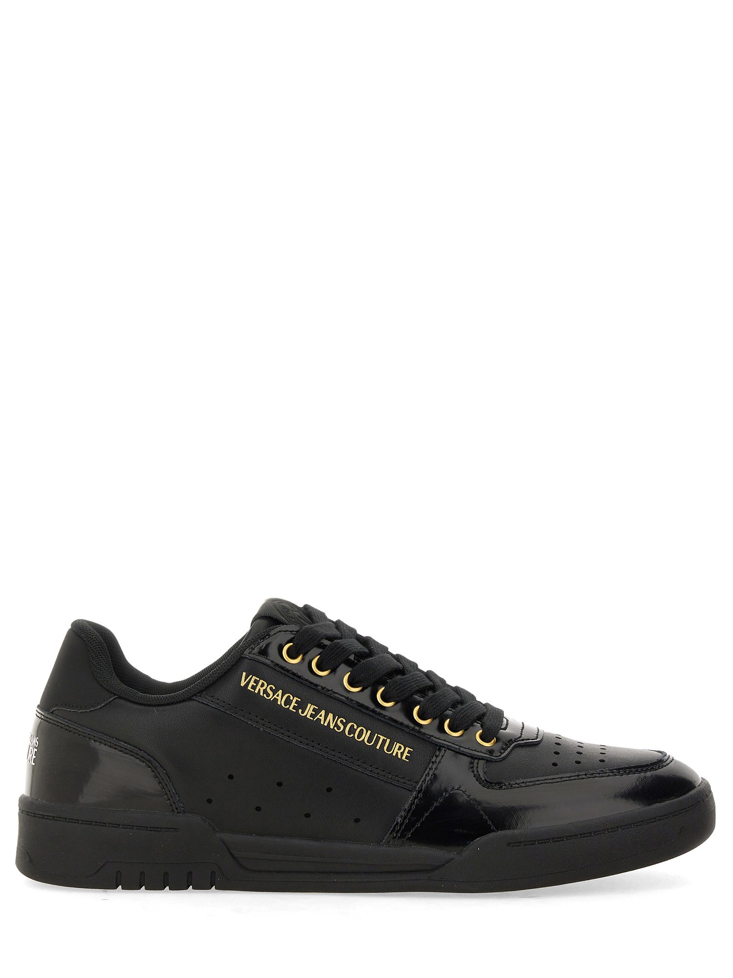 Shop Versace Jeans Couture Sneaker With Logo In Black