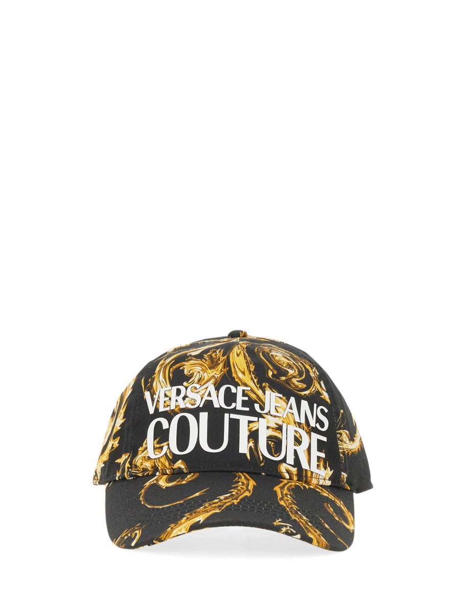 VERSACE JEANS COUTURE CAPPELLO DA BASEBALL CON LOGO CHROMO COUTURE