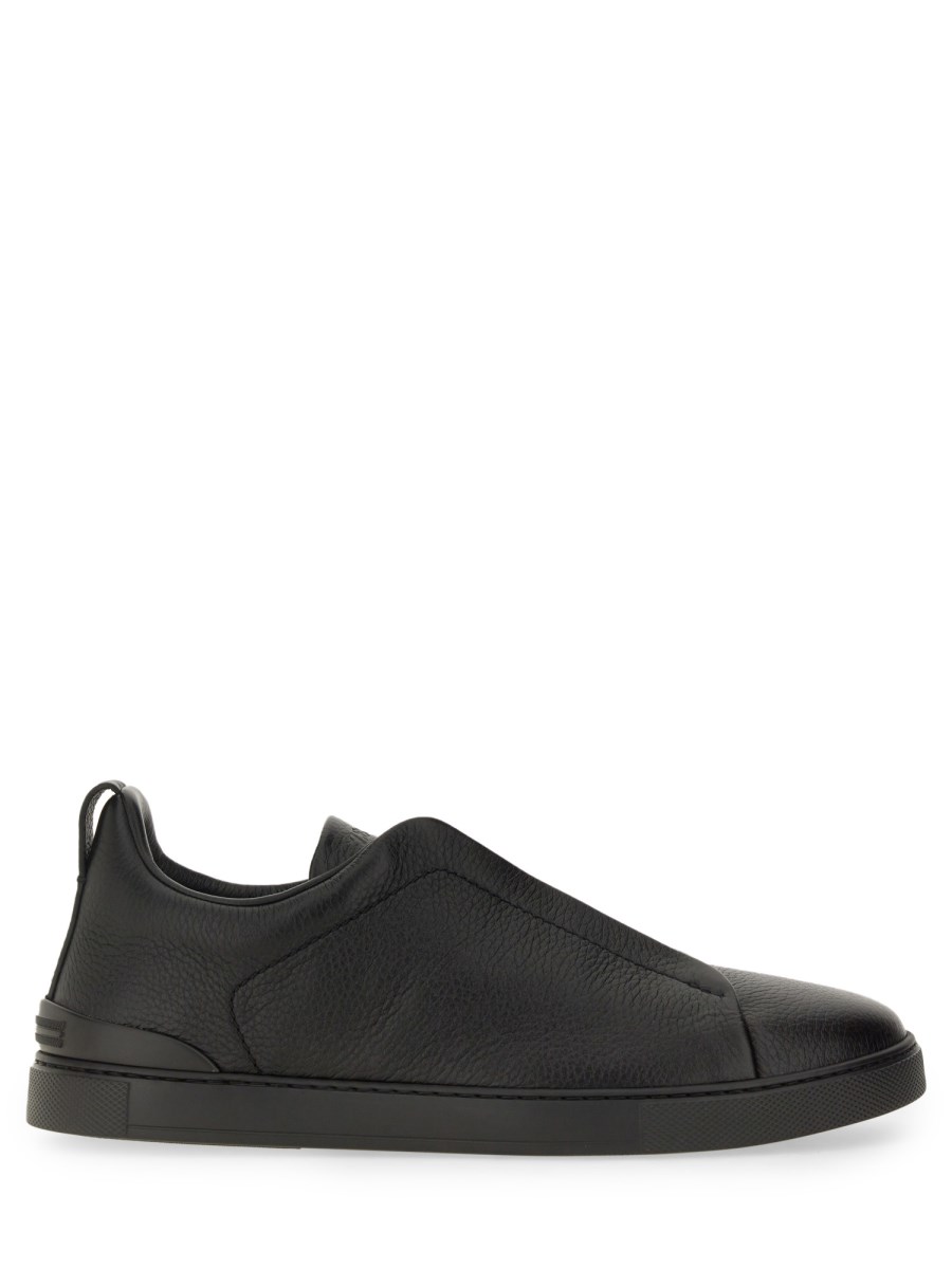 ZEGNA SNEAKER TRIPLE STITCH IN PELLE