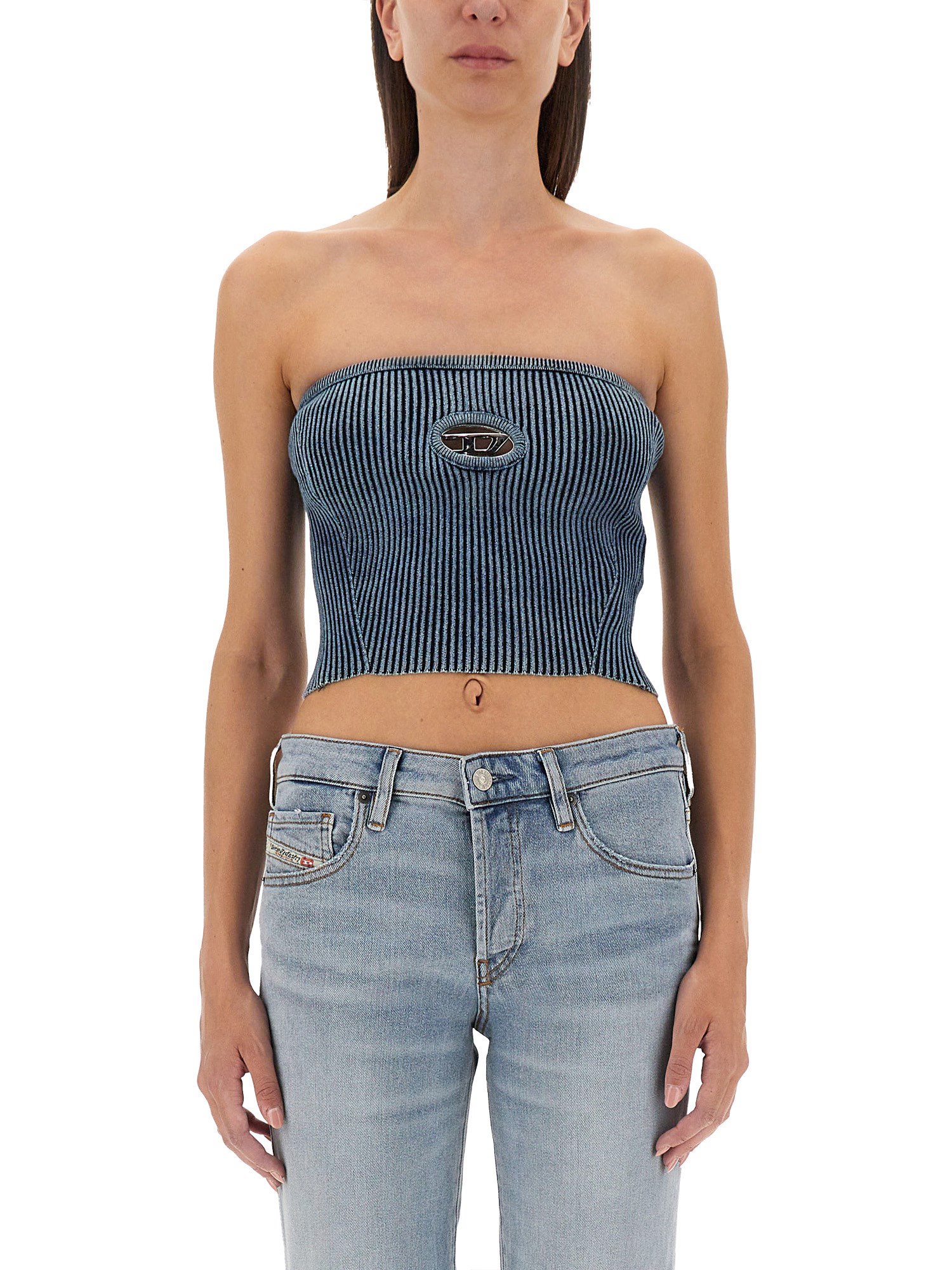 Diesel Blue M-clarksvillex-c Bandeau Top In Denim