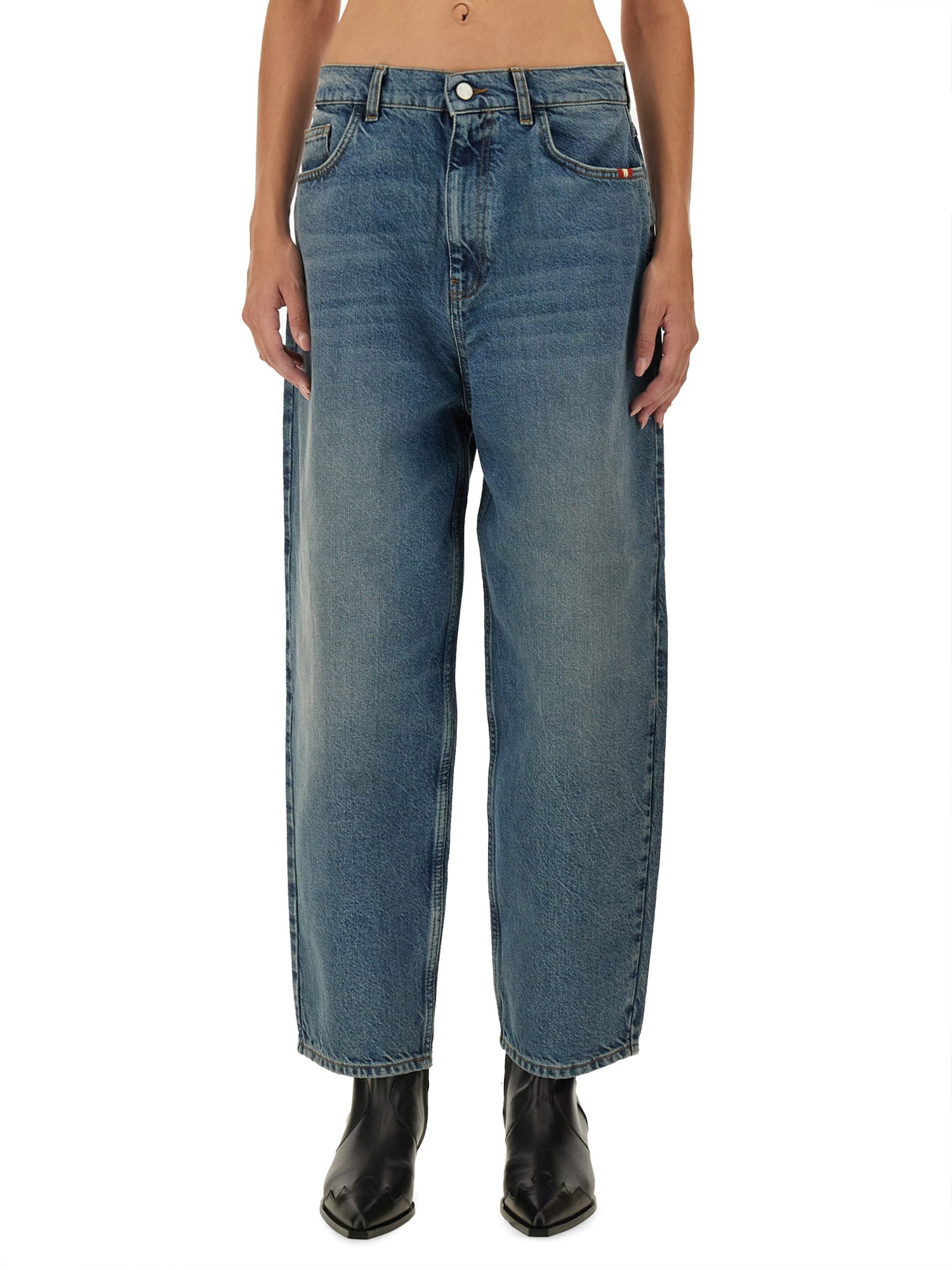 Shop Amish Jeans Baggy In Denim