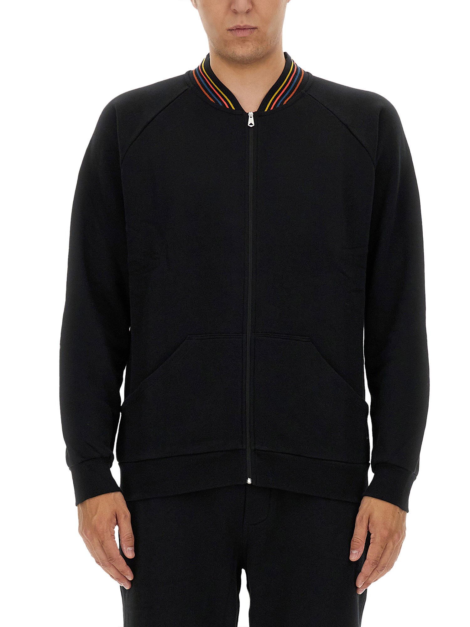 Shop Paul Smith Zip Sweatshirt. In Black