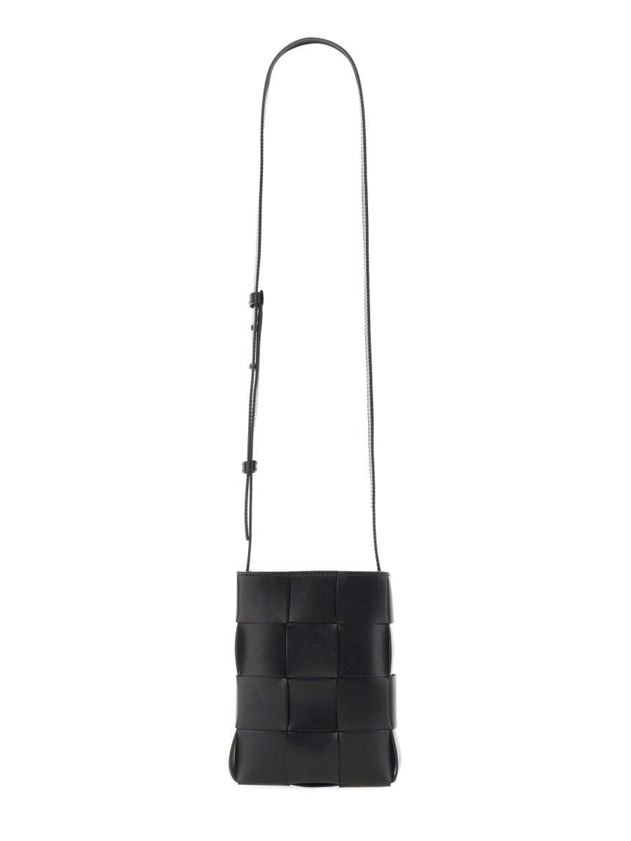 BOTTEGA VENETA MINI BORSA CASSETTE CROSS-BODY IN PELLE MOTIVO INTRECCIATO