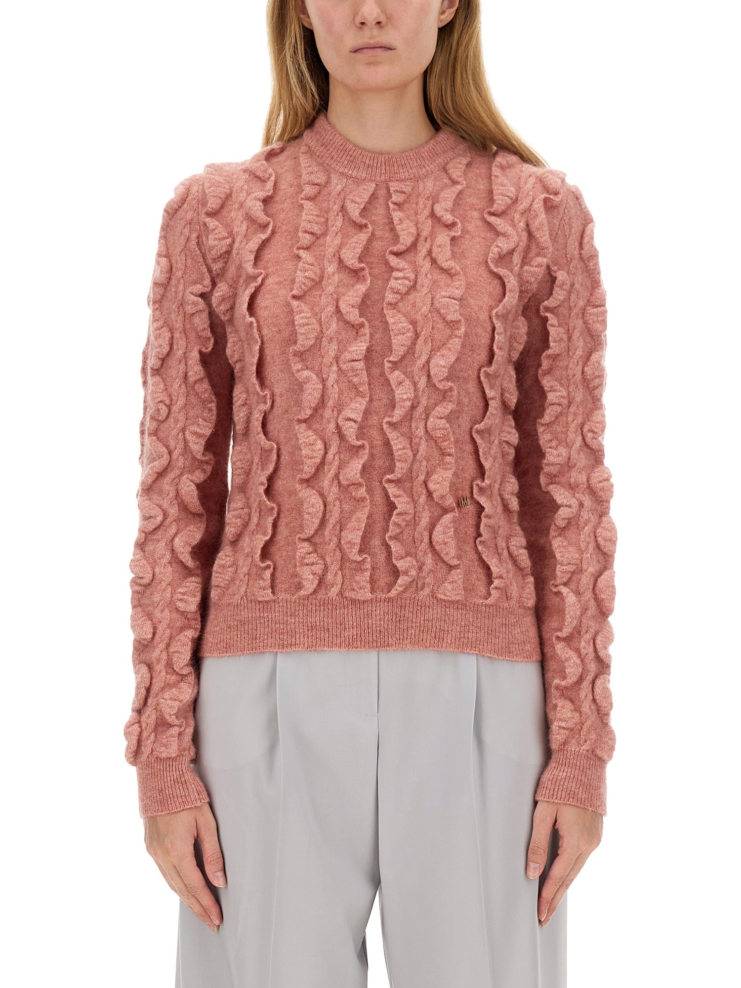 Shop Moschino Wool Blend Sweater In Pink